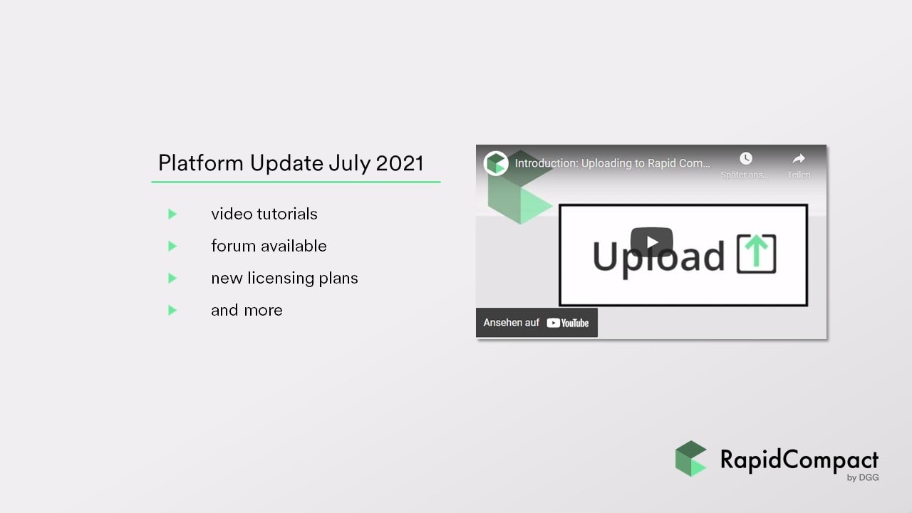 RapidCompact platform update July 2021