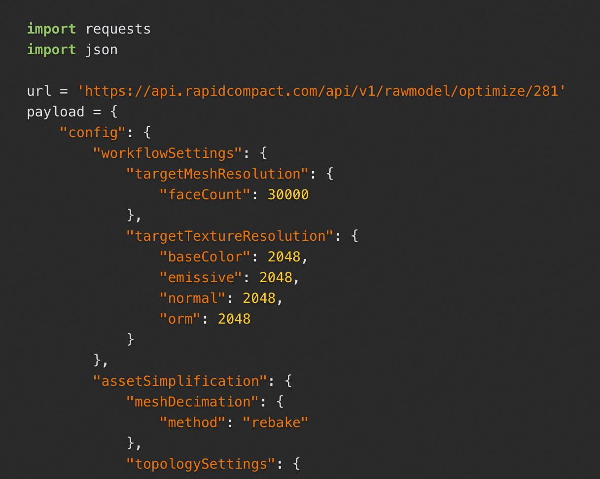 RapidCompact API code example